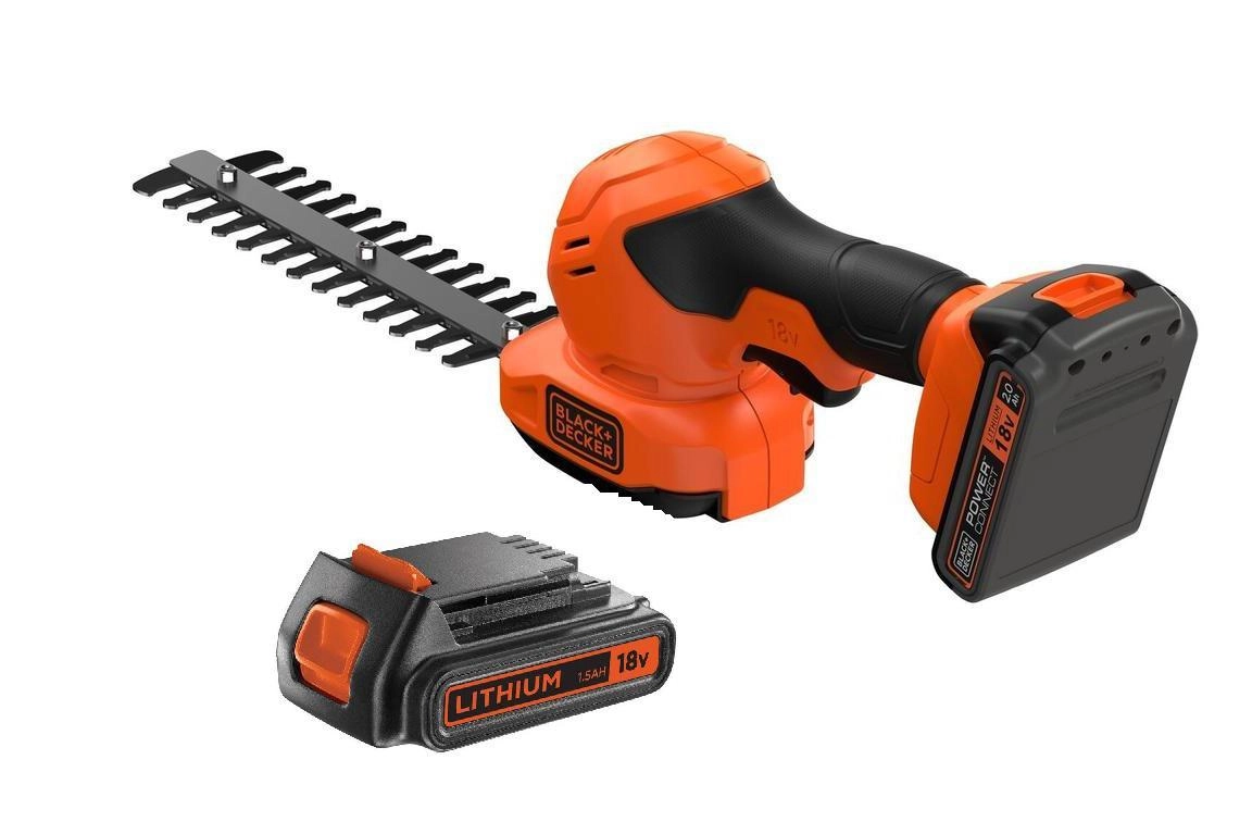 фото набор black & decker кусторез bcss18d1-qw +аккумулятор 18в 1.5ач li-ion (bl1518-xj)