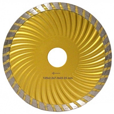 Диск турбо COBRA Eco Wave д.125*22,2 (2,2*7)мм | железобетон/dry DIAMASTER