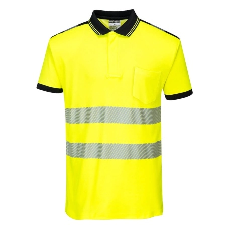 фото светоотражающая рубашка поло pw3 s/s portwest t180