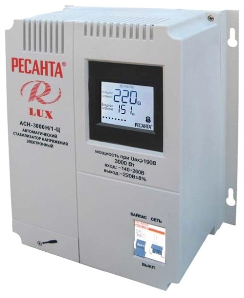фото стабилизатор напряжения серии lux ресанта асн-3000н/1-ц