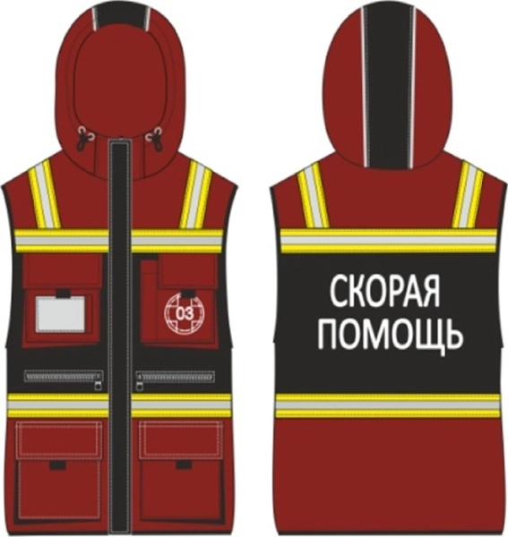 фото жилет универсальный скорая помощь олимп (тк.темп,210), бордовый