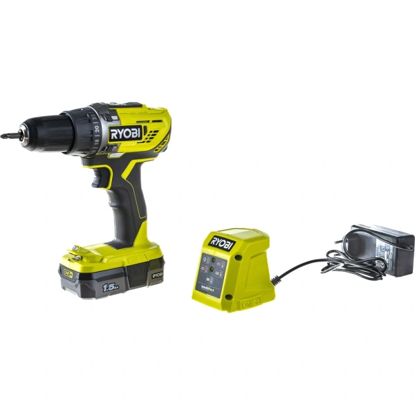 фото компактная дрель-шуруповерт ryobi r18dd3-115s