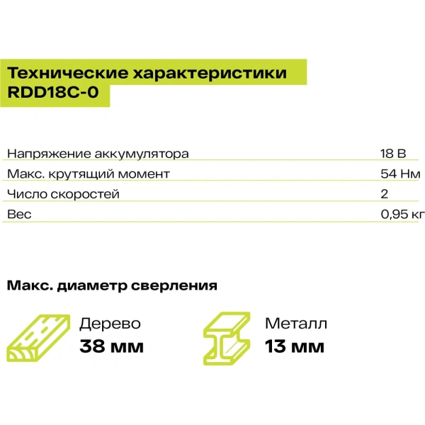 фото дрель-шуруповерт ryobi one+ hp rdd18c-0