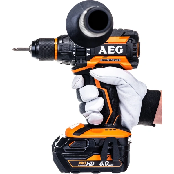 фото бесщеточная ударная дрель-шуруповерт aeg bsb18bl li-602c