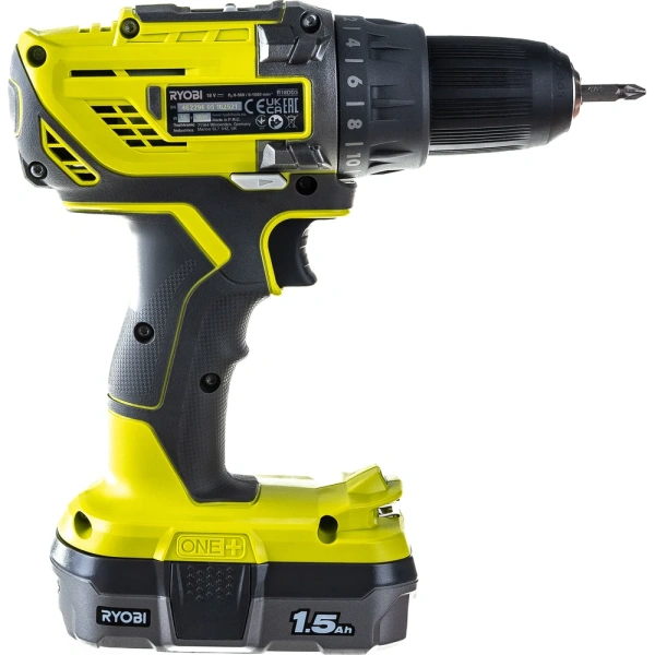 фото компактная дрель-шуруповерт ryobi r18dd3-115s