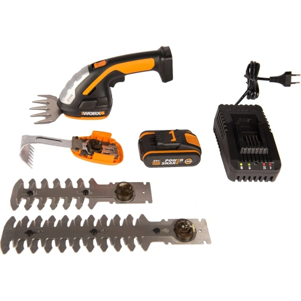 фото аккумуляторные ножницы для стрижки травы и кустарников worx wg801e.5