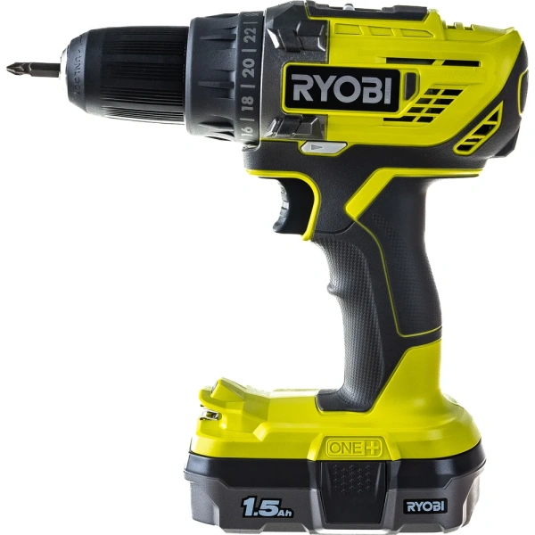 фото компактная дрель-шуруповерт ryobi r18dd3-115s